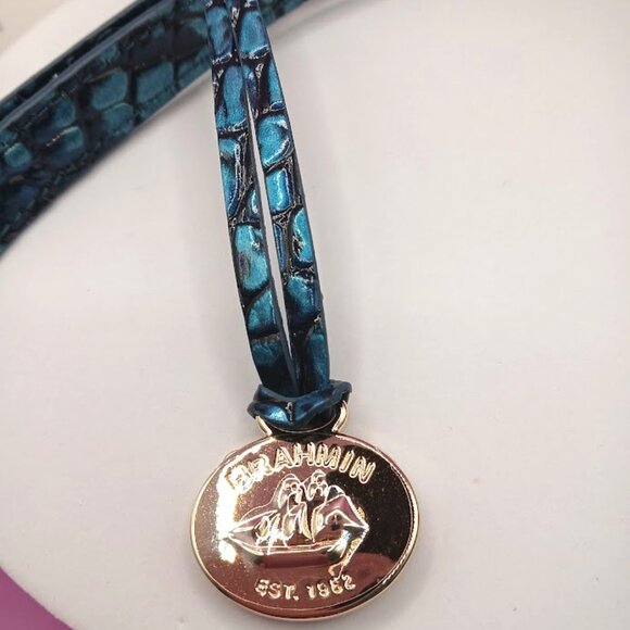 Brahmin replacement straps & medallion hang tag fob Blue Patina - FIRM PRICE - Picture 2 of 4
